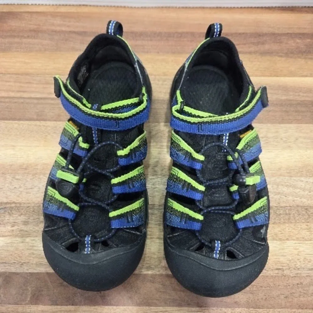 KEEN Newport Neo H2 Big Kids Size 3 Youth Water Hiking Sandals Black Blue Green